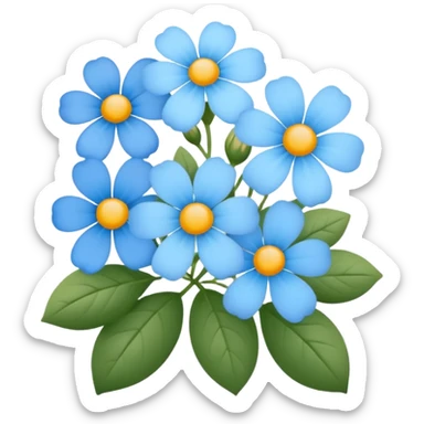 light blue small flowers cute  sticker