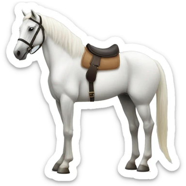 A white horse on 2 legs sticker