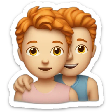 a ginger mother with his son sticker