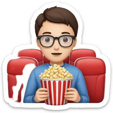 person watching a movie sticker