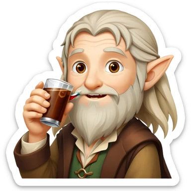 El hobbit bebiendo coca sticker