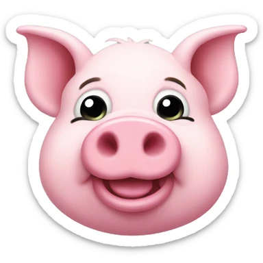 Pink pig sticker