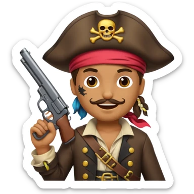 Pirates emoji holding gu sticker