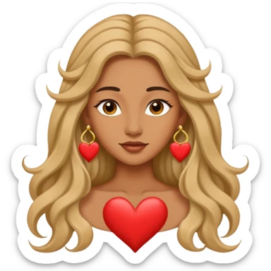 put love shaped earrings to the love goddest sticker