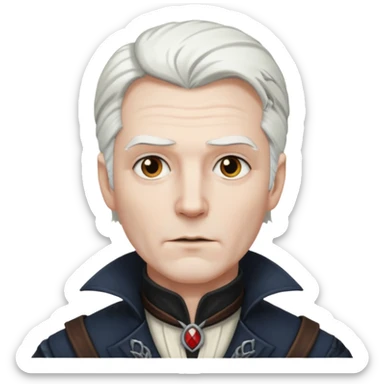Van Helsing (male) from Dracula with white hair sticker