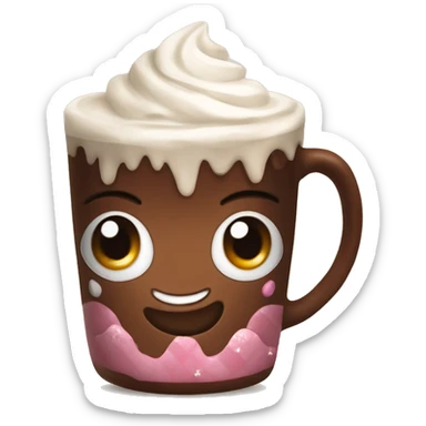 Girly hot chocolate with cream sticker