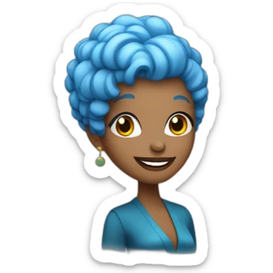 jazz singer with blue hair, woman, 50 years old sticker