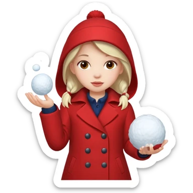 Girl in red with snowball











 sticker