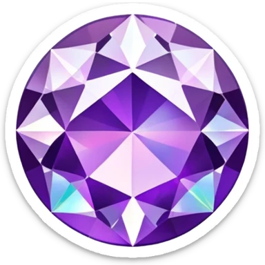 Purple Holographic Round Diamond Charm sticker
