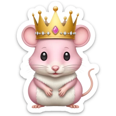 mouse wearing crown sticker