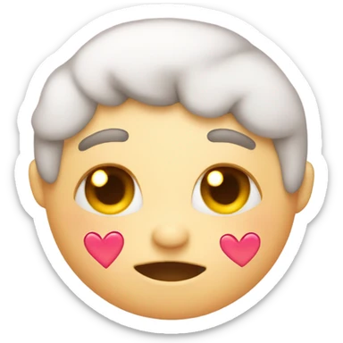 Blushed face with hearts coming out sticker