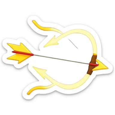 Bow and arrow shooting lightning bolts sticker