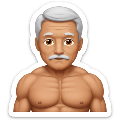 Grandpa that has muscles and is pregnant sticker