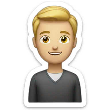 Man working on classes sticker