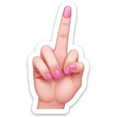 A pink middle finger ￼ sticker