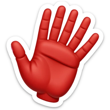 Red six-fingered hand sticker
