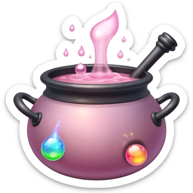 Soft pink potion cauldron sticker