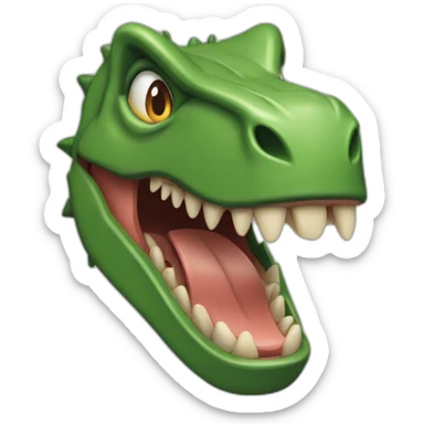 Cara dinosaurio enfadado dientes ac dc sticker