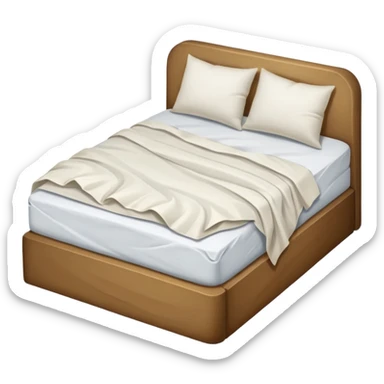 a bed with a lump in the middle caving in  sticker