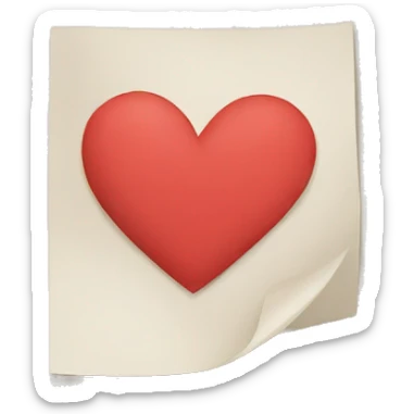 paper sheet with a heart  sticker