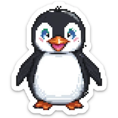 laughing penguin sticker