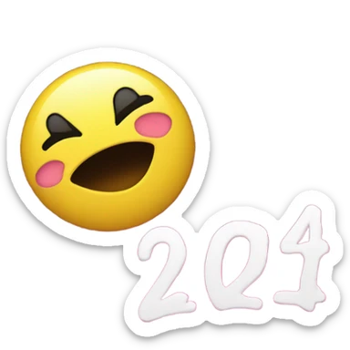 a sign with 2024 written on it and in the background fireworks und on the sight a pink bo sticker