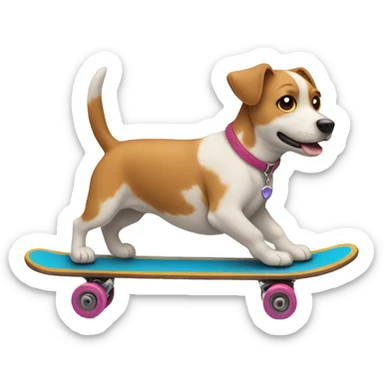 dog skating sticker