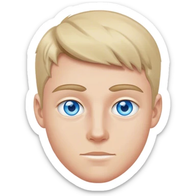 Frat boy white with blue eyes  sticker