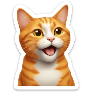 orange cat blowing a kiss sticker