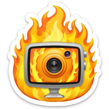 Web Cam on FIRE sticker