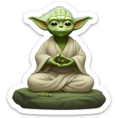 yoda meditando sticker