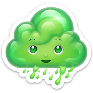 A brain farting green gas sticker