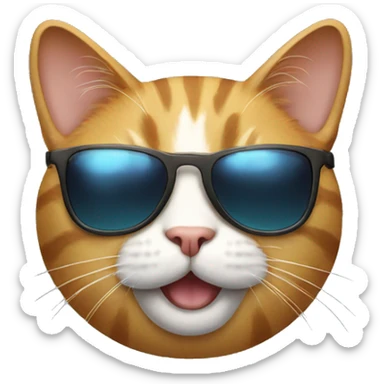 Cat with sunglasses sticker