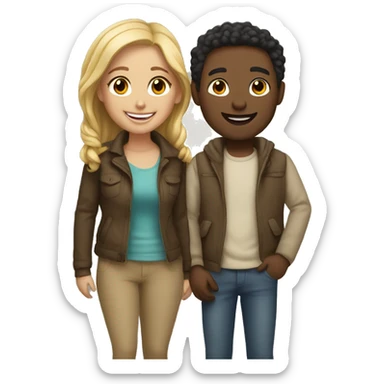 Light skinned couple sharing a warm smile sticker