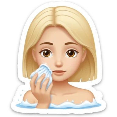 Chica lavándose la carita sticker