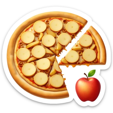 Cheese 🧀 pizza 🍕 salie with  cutting Apple pieces sticker