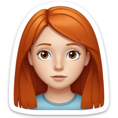 freckled girl with straight hair sticker