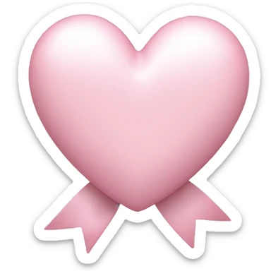 Pastel pink heart with white bow sticker