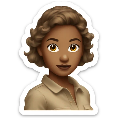 Tan girl with brown hair blow out in Ralph Lauren polo  sticker