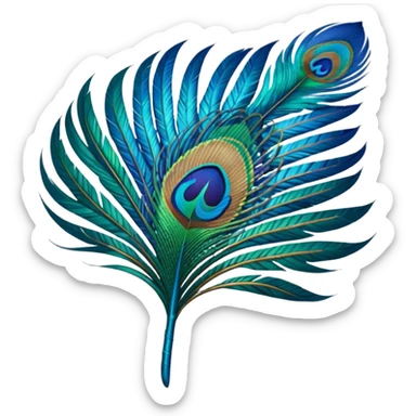 Peacock feather sticker