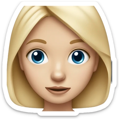 blonde girl with blue eyes holding wearing bow her Chihuahua  sticker