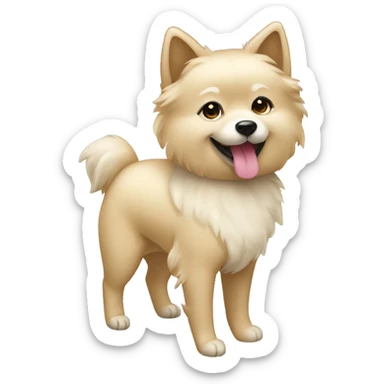 Cream color Spitz wearing black dress and heels sticker