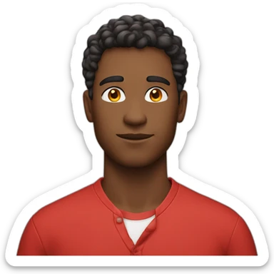 confident red shirted young man sticker