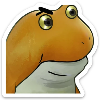 goldfish with funny face, goofy expression sticker