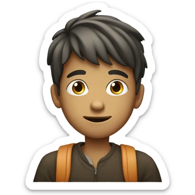 young boy with cellphone sticker