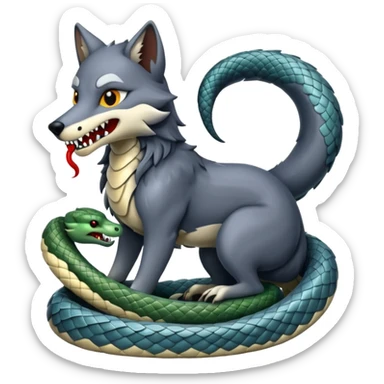 un lupo ed un serpente sticker