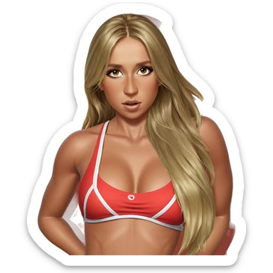 blonde girl in bikini swimsuit sticker