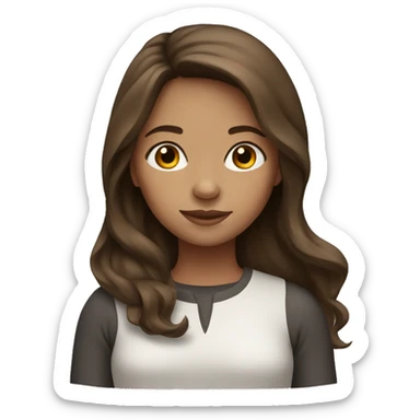 girl with brown hair sticker