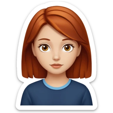 Auburn dark orange brown hair girl sticker