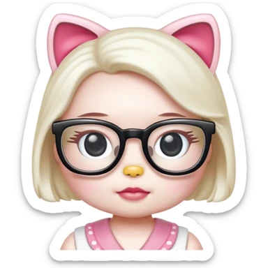 Hello kitty con gafas  sticker